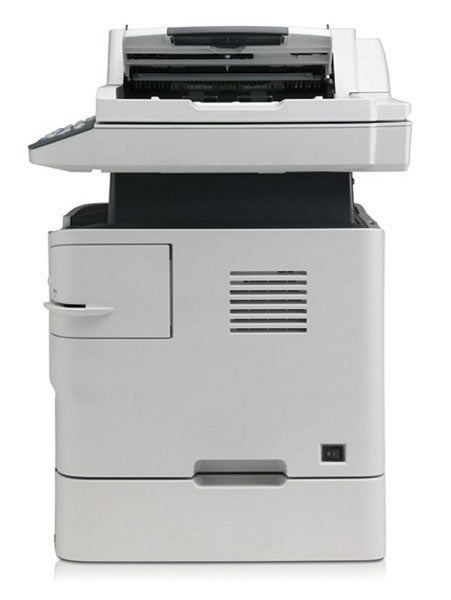 HP LaserJet M2727nfs Multifunction Printer front view.