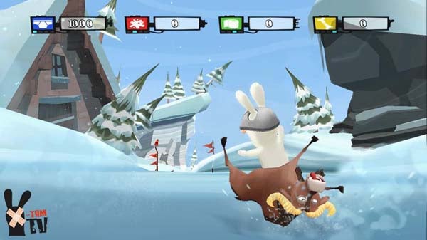 Screenshot of Rayman Raving Rabbids TV Party gameplay.