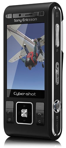 Sony Ericsson C905 phone with skydiving photo on screen