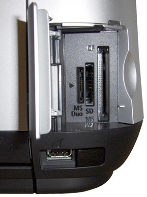 Close-up of Canon PIXMA MP630 memory card slots.