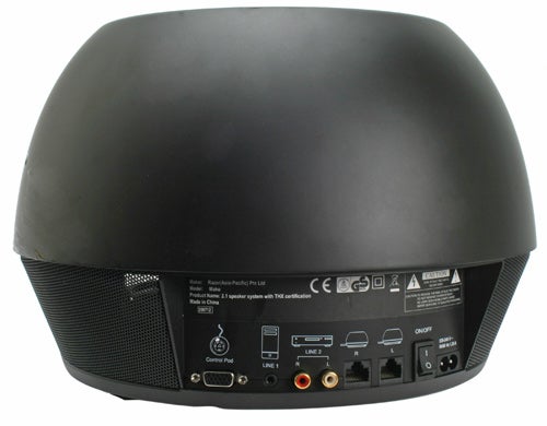 Back view of Razer Mako speaker showing connection ports.