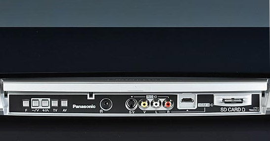 Close-up of Panasonic Viera Plasma TV's input ports.