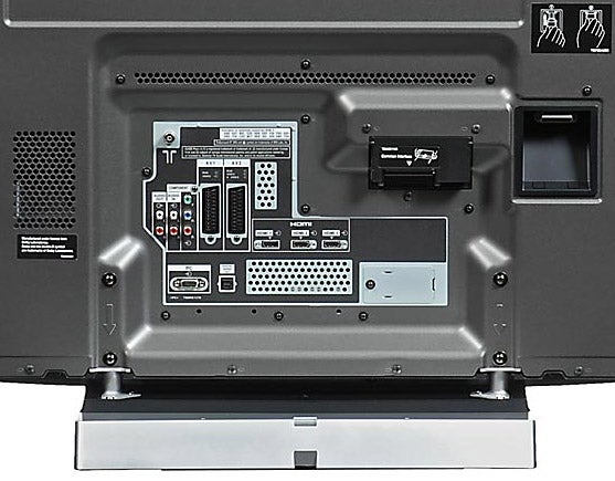 Back panel of Panasonic Viera plasma TV showing connectivity ports.