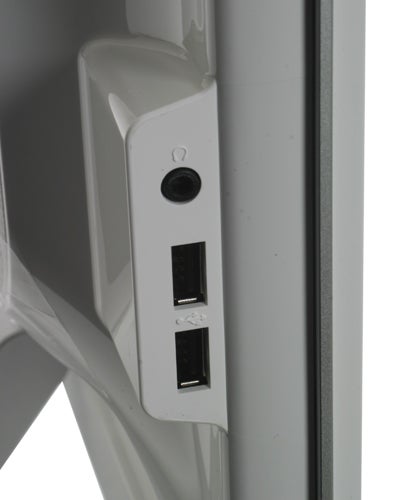 Close-up of BenQ Monitor's side USB ports and power button.