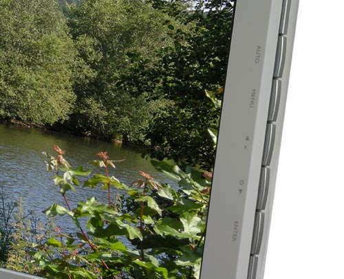 BenQ M2400HD monitor overlooking a scenic water view