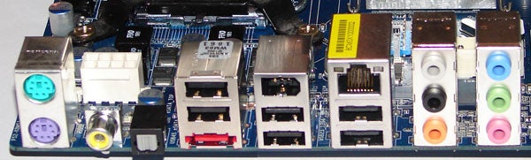 ASRock N7AD-SLI motherboard rear I/O ports.