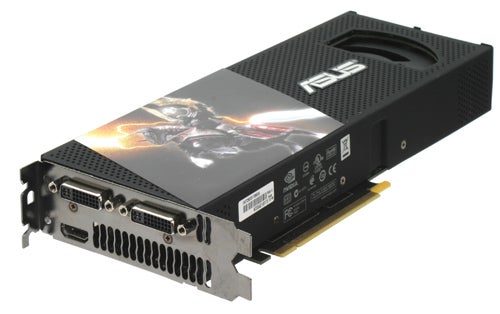 ASUS NVIDIA GeForce GTX 295 graphics card on white background.