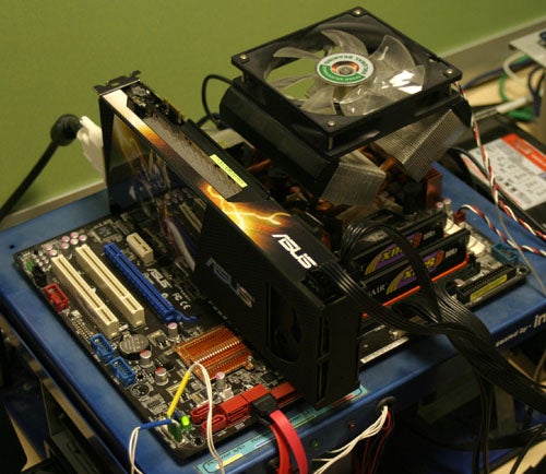 nVidia GeForce GTX 295 graphics card installed in a computer