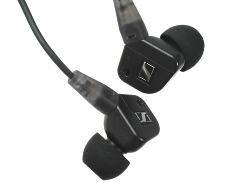Sennheiser IE8 in-ear headphones with distinctive logo.
