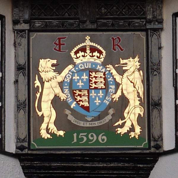 Historic coat of arms plaque with date 1596.