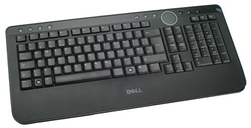 Dell Studio XPS desktop PC black keyboard on white background.