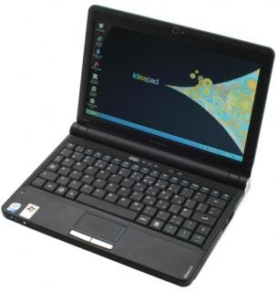 Lenovo IdeaPad S10e netbook with screen turned on.