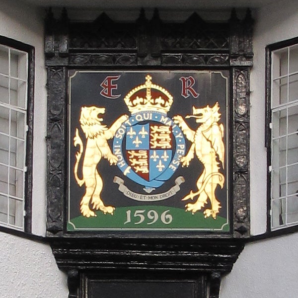 Historical coat of arms on a building from 1596.