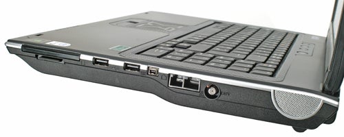 Side view of Rock Xtreme 780 gaming laptop showing ports