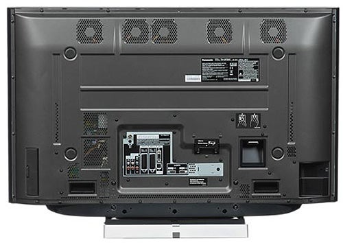 Rear view of Panasonic Viera 42-inch plasma TV showing ports.