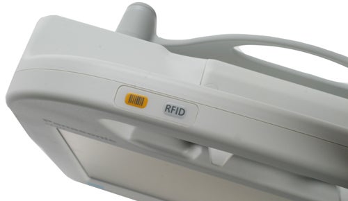 Close-up of Panasonic ToughBook CF-H1 with RFID tag