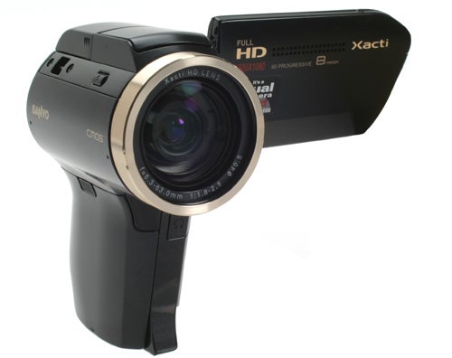 Sanyo Xacti VPC-HD2000 camcorder on white background.