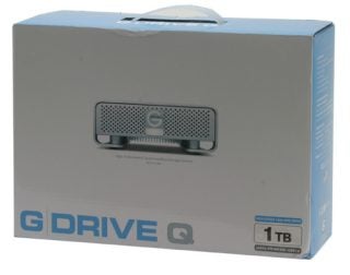 G-Drive Q external hard drive 1TB packaging.