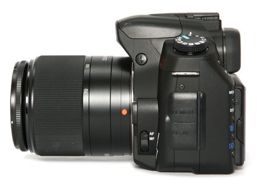 Sony Alpha A300 DSLR camera with zoom lens attached.