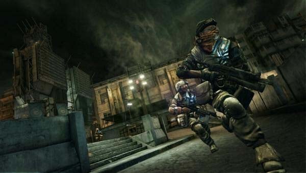 Screenshot from Killzone 2 showing character in combat scene.