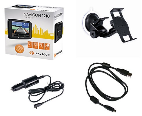 Navigon 1210 Sat-Nav with accessories and packaging.