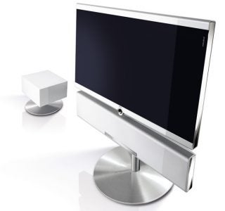 Loewe Individual Compose 40 White LCD TV with speaker.