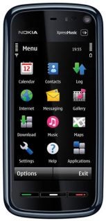 Nokia 5800 XpressMusic smartphone with touchscreen display.