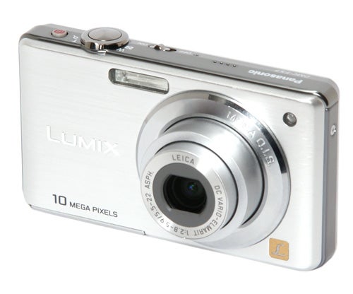 Panasonic Lumix DMC-FS7 camera on white background.