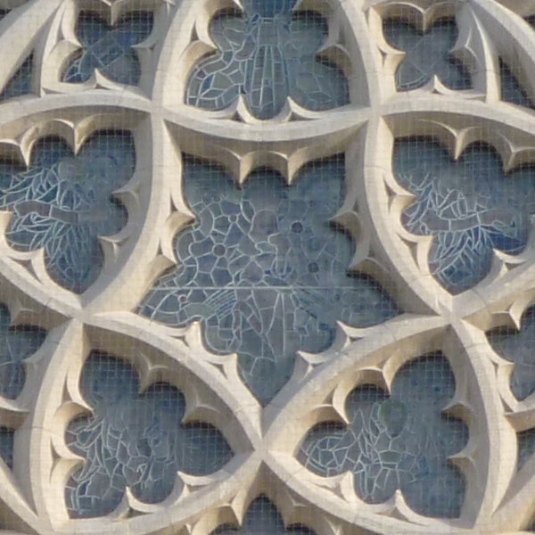 Close-up of architectural stone carving patterns.