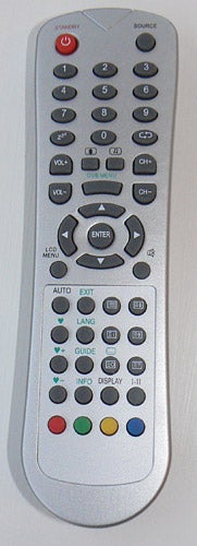 Goodmans LD2667D TV remote control on white background.