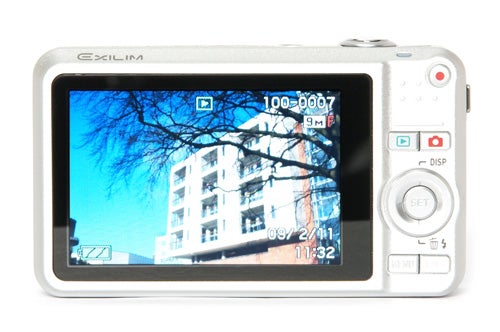 Casio Exilim EX-Z85 camera displaying a photo on its screen