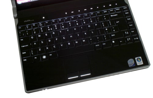 Dell Studio XPS 13 notebook keyboard and touchpad close-up