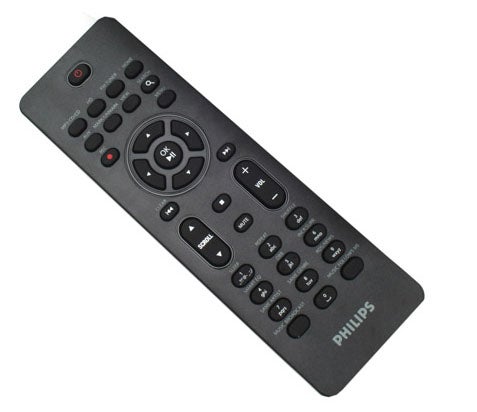 Philips Streamium remote control on white background.