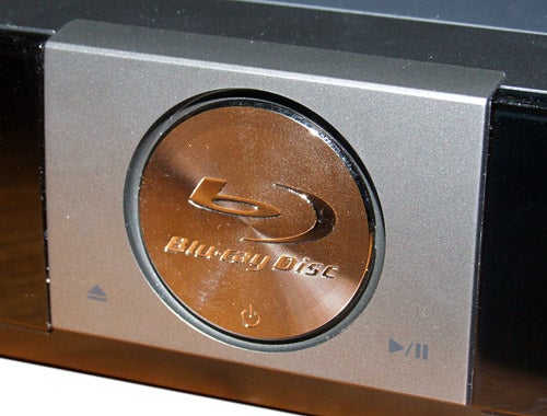 Close-up of the LG BD370 Blu-ray Player's power button.