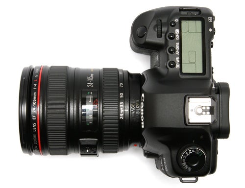 Canon EOS 5D MkII DSLR camera with lens attached from above