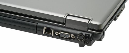 Close-up of HP Compaq 6730b laptop's side ports.