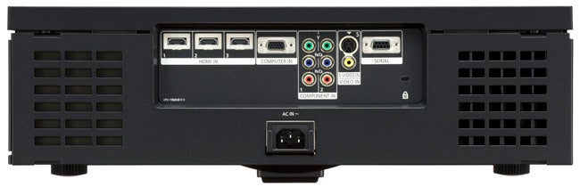 Rear view of Panasonic PT-AE3000 LCD Projector showing ports.