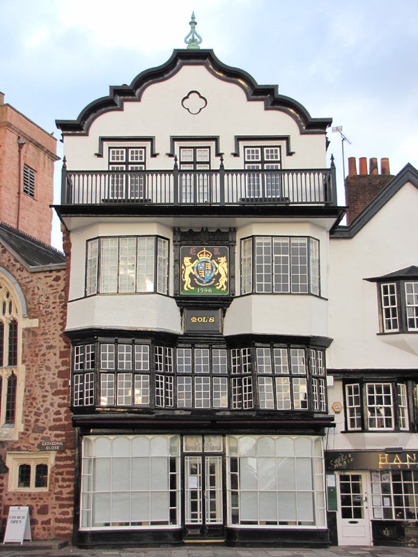 Historic half-timbered building with ornate facade