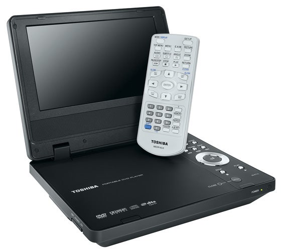 Toshiba SD-P71S Portable DVD Player with remote control.