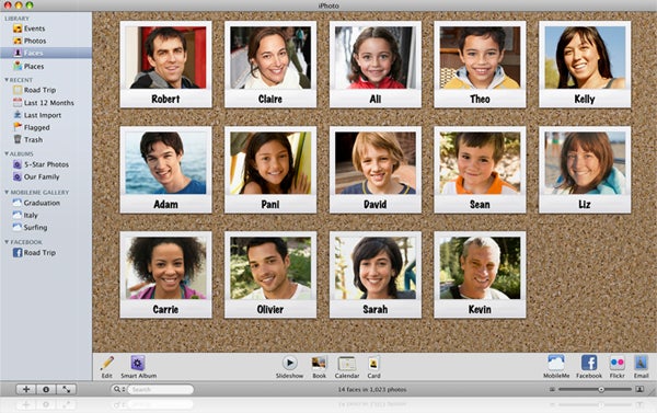 Screenshot of iPhoto interface from Apple iLife '09 software.