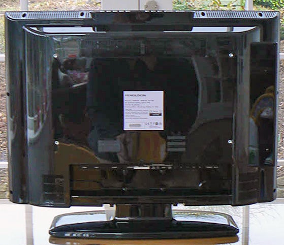 Ferguson F2620LVD 26-inch LCD TV rear view with label.