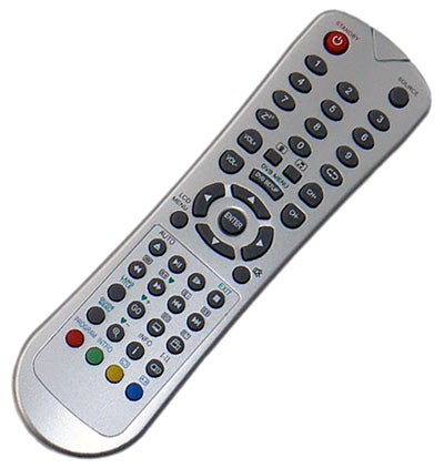 Ferguson F2620LVD TV remote control on white background.