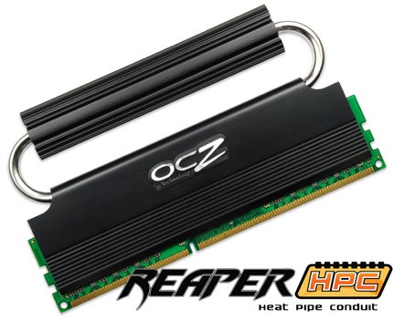 OCZ Reaper PC3-14400 6GB RAM kit with heat pipe conduit.