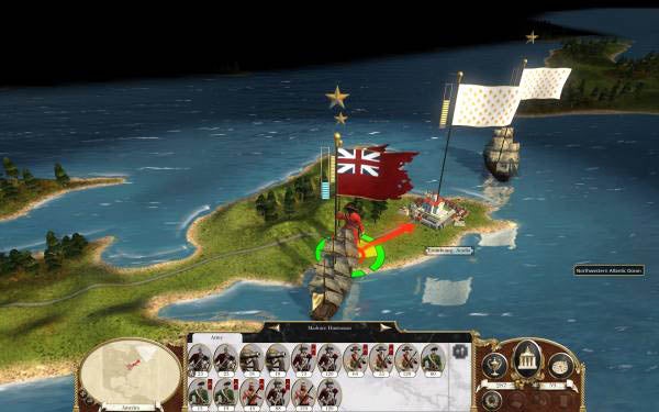 Screenshot of naval battle in Empire: Total War game.