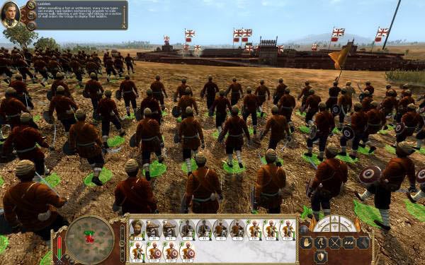 Screenshot of Empire: Total War game showing battle formation.