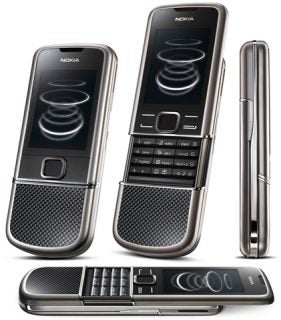 Nokia 8800 Carbon Arte phone in different angles.