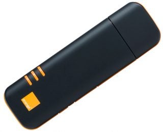 Orange Mobile Broadband USB dongle on white background