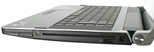 Side view of Dell Studio XPS 16 laptop showing ports.
