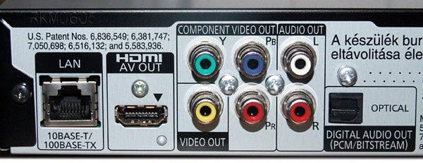 Rear panel of Panasonic DMP-BD60 Blu-ray Player with ports.