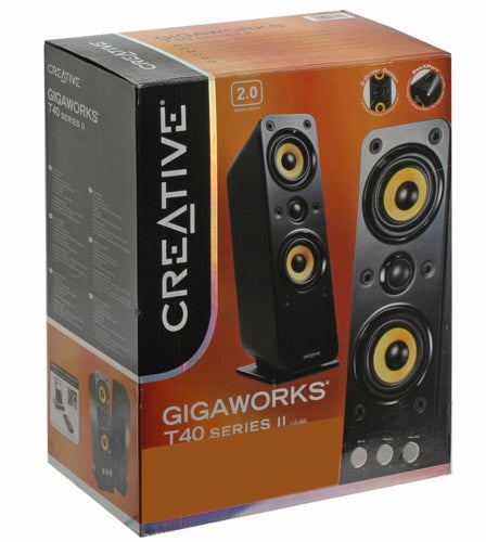 Creative Gigaworks T40 Series II speakers packaging box.